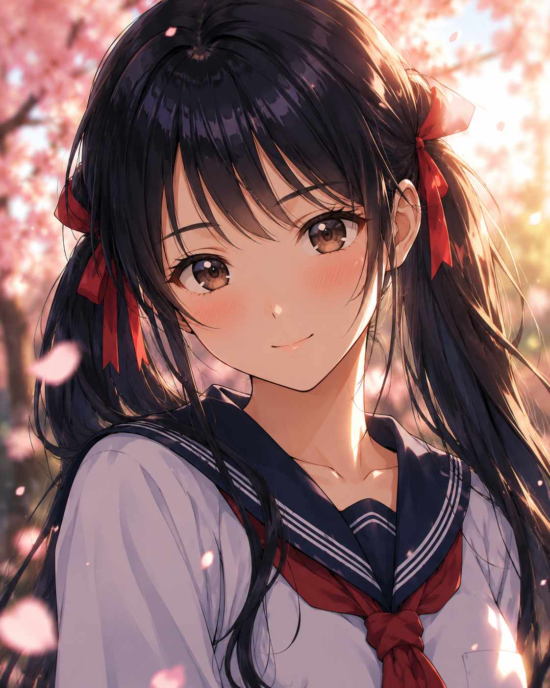 Banana prompt for anime style school girl portrait