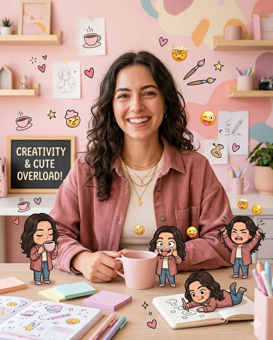 Cute Pink Office Girl Prompt Copy Paste for Gemini AI (Chibi Style)