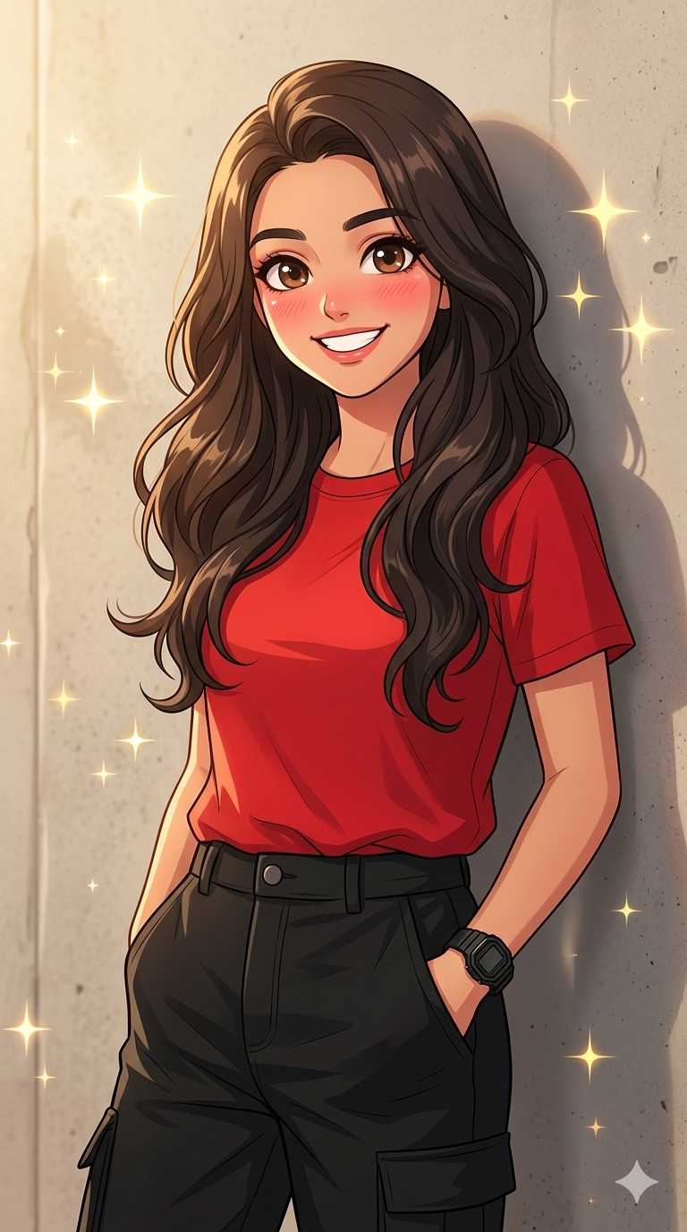 Gemini AI Prompt for Cute Anime Girl Illustration | Gemini Free AI Prompt