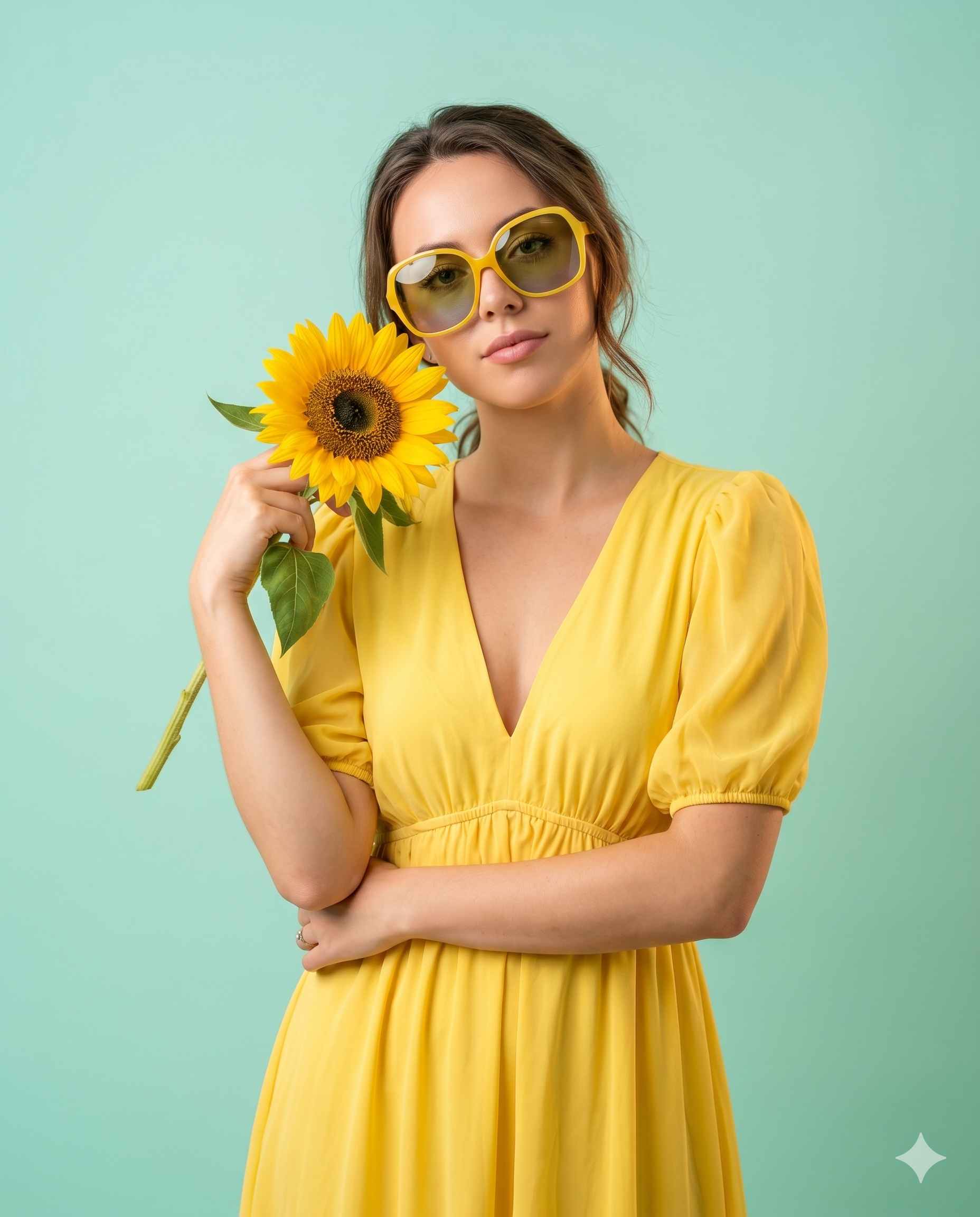 Banana AI Prompt for Sunflower Fashion Portrait | Nano Banana Prompt
