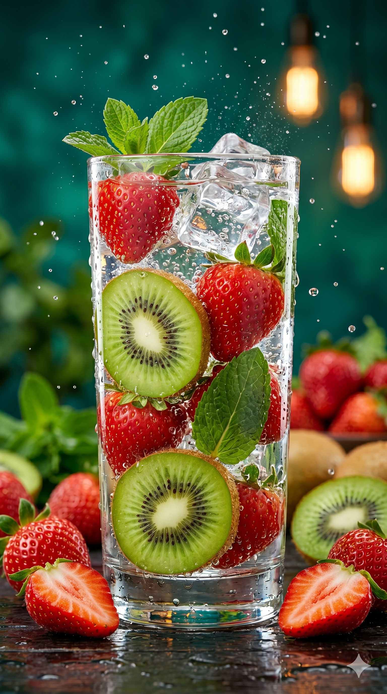 Banana AI Prompt – Strawberry Kiwi Infused Drink | Nano Banana Prompt for Food Photography