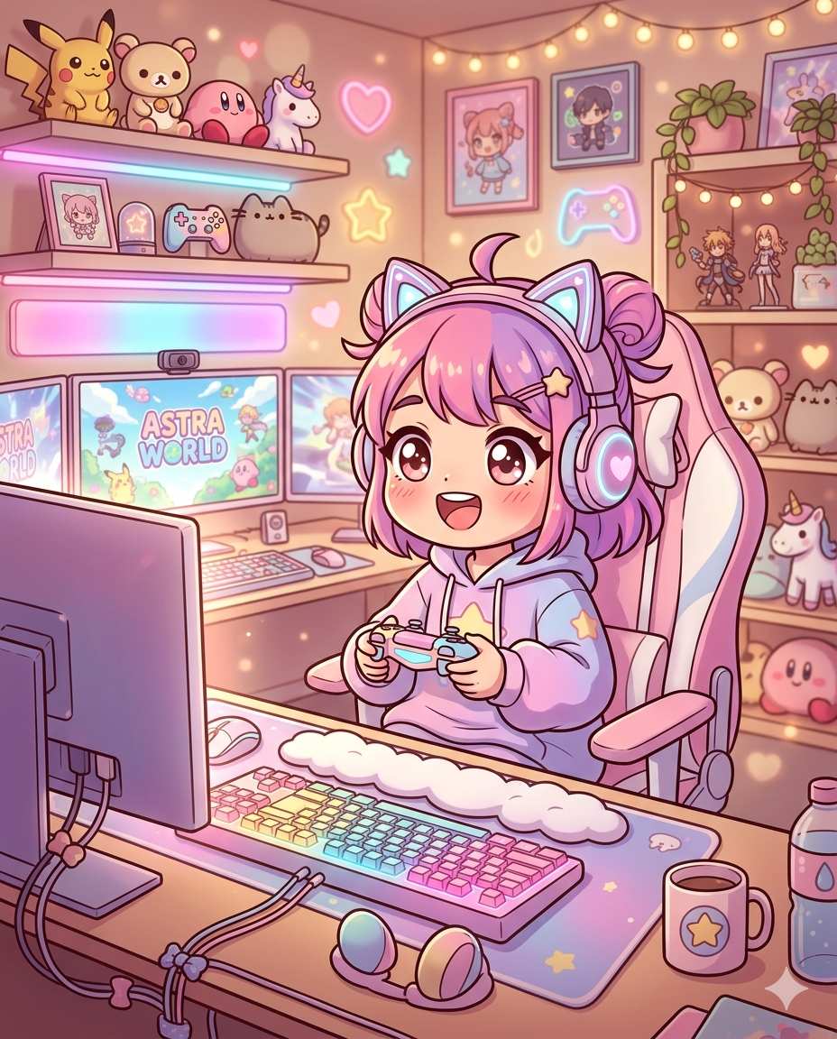 Nano Banana Prompt: Cute Banana AI Prompt for Kawaii Gamer Setup Art