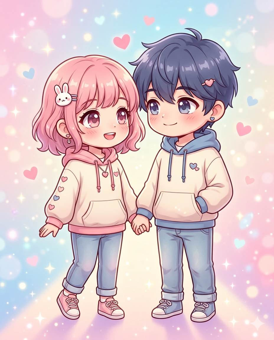 Nano Banana Prompt: Cute Couple Banana AI Prompt for Kawaii Chibi Art