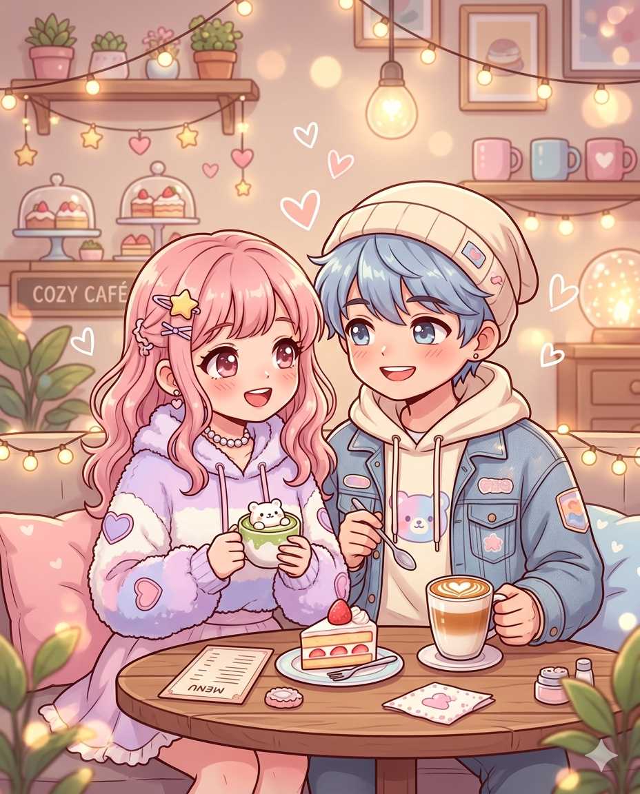 Nano Banana Prompt: Cute Café Date Banana AI Prompt for Chibi Couple Art